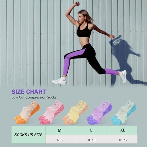 Amutost No Show Socks Womens Athletic Cushion Ankle Footies Low Cut 5-6 Pairs