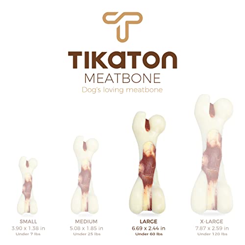 Tikaton Indestructible Dog Chew Toys for Aggressive Chewers, Bacon Flavor Durable Dog Teething Chew Toys Bones for Large Dogs