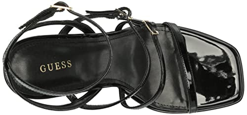 Guess Women's YENNA Heeled Sandal, Black Patent, 6.5