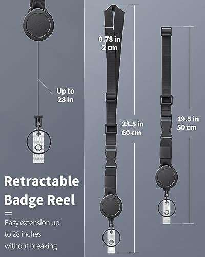 Uniclife 100 Pack Sliding ID Badge Holder Hard Black Vertical Plastic Card Case Protector Pouch with Clear Window for Office School ID Credit Cards Proximity Key Cards Driver’s Licenses and Passes