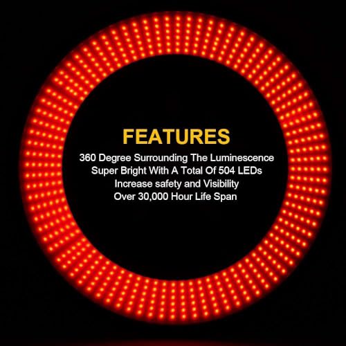 Spare Tire Brake Light LED Third Brake Light Compatible for 2007-2018 Jeep Wrangler JK JKU, Plug-N-Play Bright Red High-Mounted Brake Light Plug and Play Brake Light Rear LED Ring Wheel Light