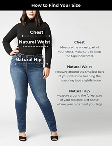 Silver Jeans Co. Women's Plus Size Suki Mid Rise Curvy Fit Short, Indigo