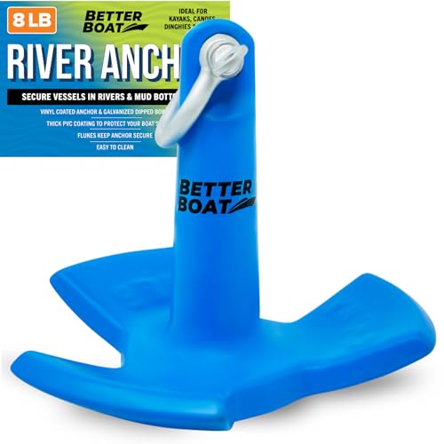 River Anchor, 8lb, Marine-Grade Coated Mushroom Anchor for Boats, Pontoons, Kayaks, Jon Boats, Row Boats, Small Boats, Available in 8, 12, 20, or 30 lbs