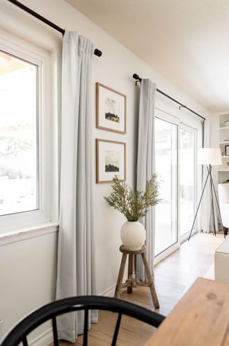 100% Blackout Shield Linen Blackout Curtains for Bedroom 84 Inches Long,Back Tab/Rod Pocket Living Room Drapes,Thermal Insulated Textured Blackout Curtains 2 Panels Set,50" W x 84" L,Snowy White