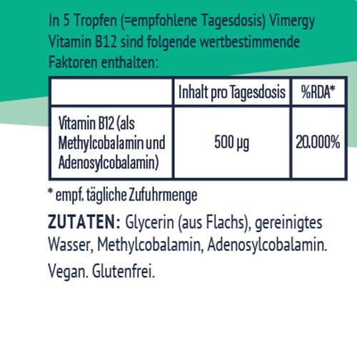 Vimergy USDA Organic B12 - Travel Size - 30 Servings – Alcohol Free B-12 Liquid Vitamin - Supports Brain Energy, Nervous System, Cognition, Memory - No Gluten, Non-GMO, Vegan & Paleo (30 ml)