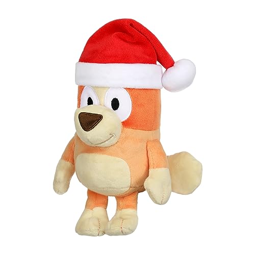 Bluey 7-8" Plush Soft Toy Bundle Includes Festive and Bingo Christmas Holidays Season Plush with Santa Hats