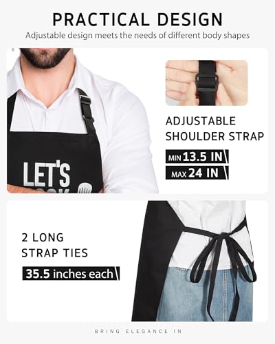 Syntus Funny Apron for Men Women, Dad Gifts, Funny Apron for Father's Day, Birthday Gift, 100% Cotton Bib Aprons for Cooking, Grilling BBQ