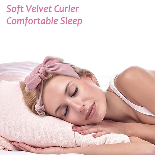 Yampahpa Heatless Curling Rod Headband, 70" Long, Soft Velour Hair Curlers for Medium Long Hair, Overnight Hair Rollers Set for Heatless Curls, Lazy Hair Curlers to Sleep In, 15 Pcs
