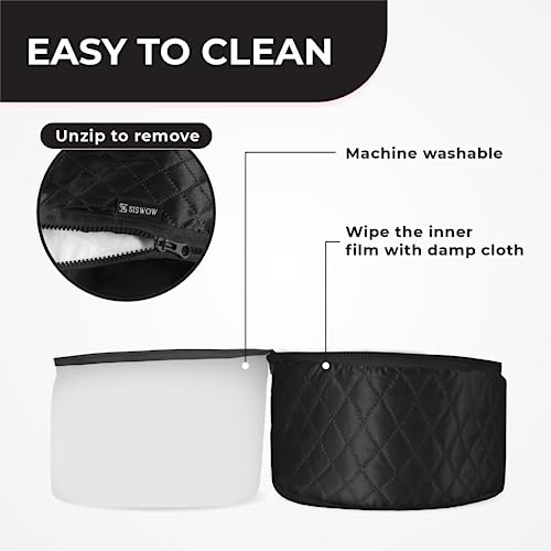 Hair Steamer For Natural Hair Home Use w/10-level Heats Up Quickly, Heat Cap For Deep Conditioning - Thermal Heat Cap For Black Hair, Great For Deep Conditioner (Black)