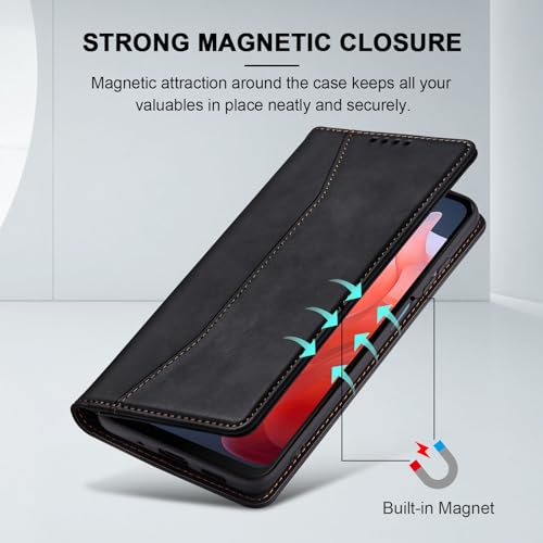 Jasonyu Flip Wallet Case for iPhone X/XS,Leather Magnetic Folio Cover with Card Holder,Kickstand - TPU Shockproof Durable Protective Phone Case,Blue
