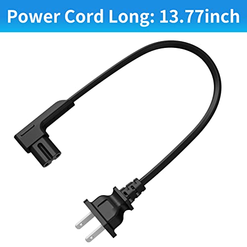 1.15ft Power Cord Compatible with Sonos One, One SL and Play 1 Speakers with Wood Skin Decal Wrap Stickers, L-Sharped Short Power Cable Replacement Cord for Sonos Power Supply Cable - Black