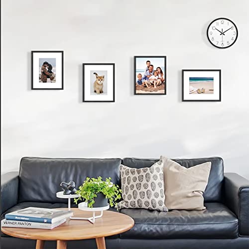 ATOBART 11x14 Picture Frame, OAK Wood Photo Frame 8x10 with Mat or 5x7 with 2 Mat with Perspex Glass for Vertical or Horizontal Tabletop Wall Display for Photo, Painting, Poster, Set of 2