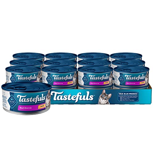Blue Buffalo Tastefuls Natural Wet Cat Food Cans, Paté Style, Ocean Fish and Tuna Entrée 3-oz Cans (Pack of 4)