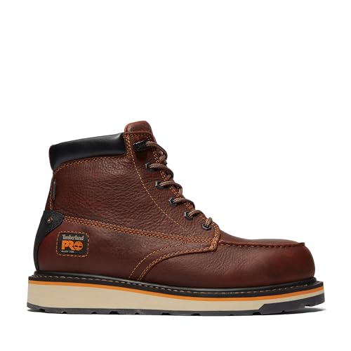 Timberland PRO Men's Gridworks 6 Inch Alloy Safety Toe Waterproof Industrial Wedge Work Boot, Brown-2024 New, 12