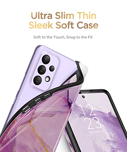 GVIEWIN Case Compatible with Samsung Galaxy A53 5G 6.5-Inch, Mable Slim Soft Flexible TPU Shockproof Glossy Cover Protective Women Girls Stylish Phone Cases 2022 (Romantic Purple)