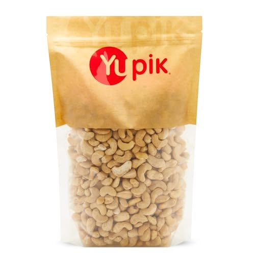 Yupik Roasted Unsalted Whole Cashews, 2.2 lb (35.2 oz), Gluten-Free, Kosher, Vegan, Crunchy Nuts, Lightly Roasted, No Added Salt, Source of Protein & Iron, Savory Snacks