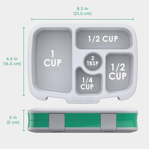 Bentgo Kids Prints Leak-Proof, 5-Compartment Bento-Style Kids Lunch Box - Ideal Portion Sizes for Ages 3-7, Durable, Drop-Proof, Dishwasher Safe, & Made with BPA-Free Materials (Sports)