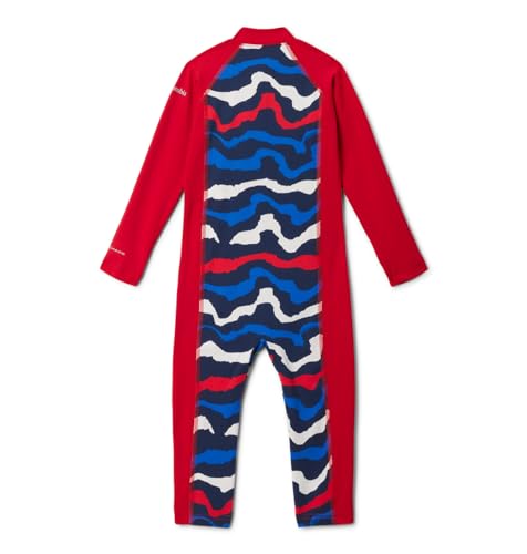 Columbia Baby Sandy Shores II Sunsuit, Coll Navy Wavy/Mountain Red, 0/3