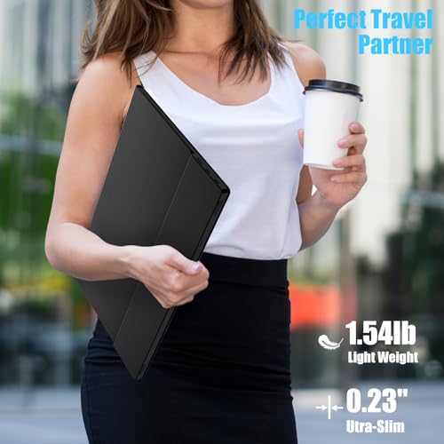 Portable Monitor 15.6 inch, FHD 1080p Computer Monitor, Ultra-Slim External Monitor for Laptop,Tablet, Mac, Phone, Xbox Switch, USB HDMI Display, 16:9 IPS, Low Blue Light Eye Care PC Built-in Speakers