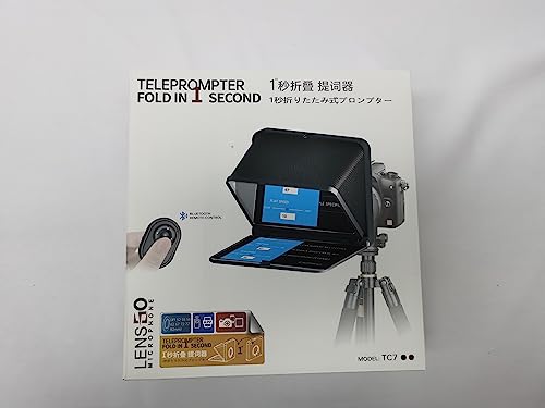 LENSGO Portable Teleprompter for iPad Tablet Smartphone DSLR Camera 7.9'', APP Compatible with iOS & Android System for Online Teaching Vlog Live Streaming Interview (TC7 for phond/ipad/Camera)