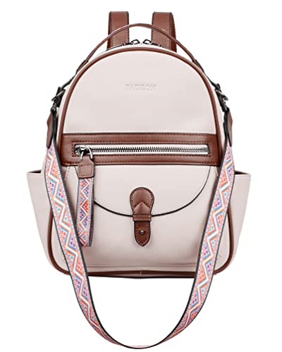 FADEON Mini Backpack Purse for Women, Designer Leather Cute Roomly Small Backpacks, Ladies Shoulder Backpack Fashion Handbag
