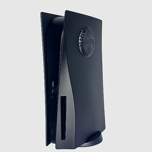 Faceplate for PS5 with Cooling Vent Face Plate Console Cover for Disc Edition DOBEWINGDELOU Replacement Side Plate Shell Accessories Hard Shockproof Anti-Scratch Dustproof ABS Case Black