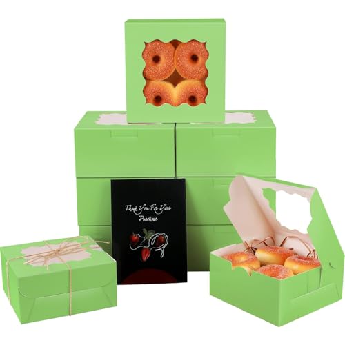 qiqee Valentine Bakery Box with Original Unique Design 60packs 6x6x3 Cookie Boxes Pastry Box for Valentine's Day