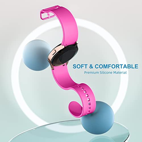 Lerobo 5 Pack No Gap Bands Compatible with Galaxy Watch 7/6/5/4 Band 44mm 40mm/Watch 5 Pro Band/20mm Soft Silicone Sport Strap for Galaxy Watch 6 4 Classic 46mm 43mm 47mm 42mm Replacement Women Men