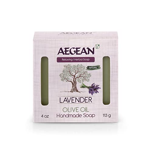 Aegean 100% Natural Bar Soap w/Organic Ingredients, Vegan Soap, Moisturizing, Handmade, Scented w/Premium Essential Oils, Body Soap Bars for Women & Men