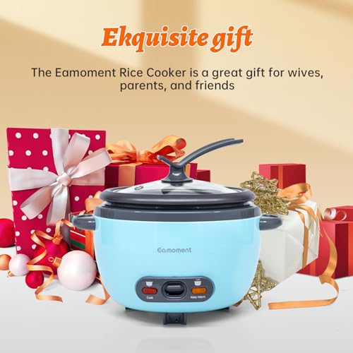 Small Rice Cooker 3 Cup Blue Portable Cook Rice and Automatic keep-Warm,Non Stick Pot,This Mini Rice Cooker is a Great Gift for College Students