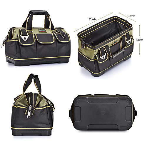 Tool Bag, Ounic 17 Inch Large Tool Bag Heavy Duty With Wide Mouth and Waterproof Strong Molded Base, Heavy Duty Tool Bag Organizer with Adjustable Shoulder Strap Specially Designed for Various Tools