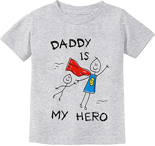 Toddler Boys T-Shirt Daddy is My Hero Shirt Fathers Day Tops Kids Short Sleeve Daughter Son Gift Tees 2T