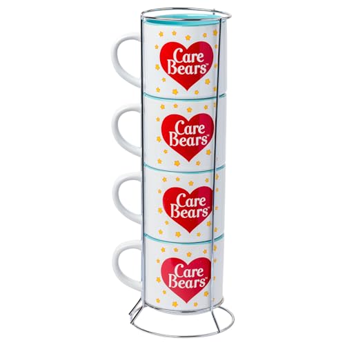 Silver Buffalo Peanuts Comic Strip 4-Pack Ceramic Mug Stack, 10-Ounces