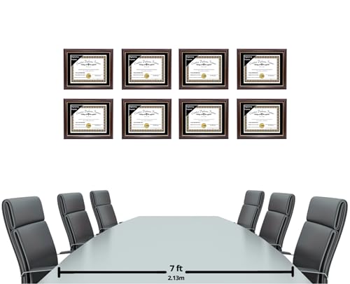 Creative Picture Frames 11x14 Mahogany Gold Rim Diploma Frame with Black Mat Glass and Installed Wall Hangers | Frame Holds 12x16 Media without Mat