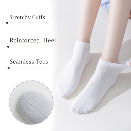 Marchare Womens Ankle Seamless Socks Thin Bamboo Viscose Dress Socks Low Cut Socks Soft Lightweight Black/Dark Grey/Light Grey 3 Pack