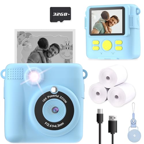 ESOXOFFORE Kids Camera Instant Print, Christmas Birthday Gifts for Kids Age 3-12, Selfie Digital Camera with 1080P Videos,Toddler Portable Travel Camera Toy for 4 5 6 7 8 9 Year Old Boys