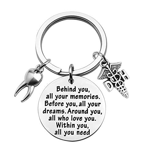 FEELMEM New Dentist Gift Dental Hygienist Gift Behind You All Your Memories Before You All Your Dreams Keychain Dentist Graduation Gift for Dental Student (Dental Hygienist)