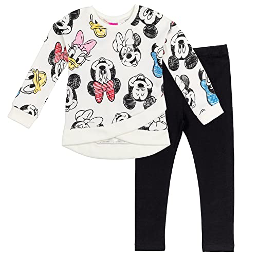 Disney Minnie Mouse Big Girls Fleece Sweatshirt and Leggings Outfit Set Tie-Dye 10-12