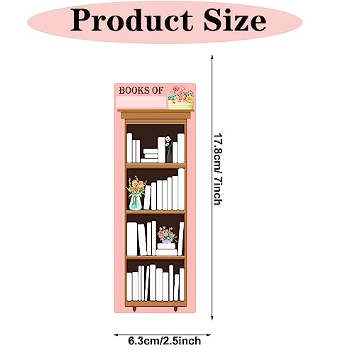 Book Tracker Bookmark Bookshelf 50 Pcs Double-Sided Reading Page Markers Book Marker libraries Cards Book Tracker Notecards for Party Reader Writer Kids Student Book Lover Supplies 2.5 x 7 inch