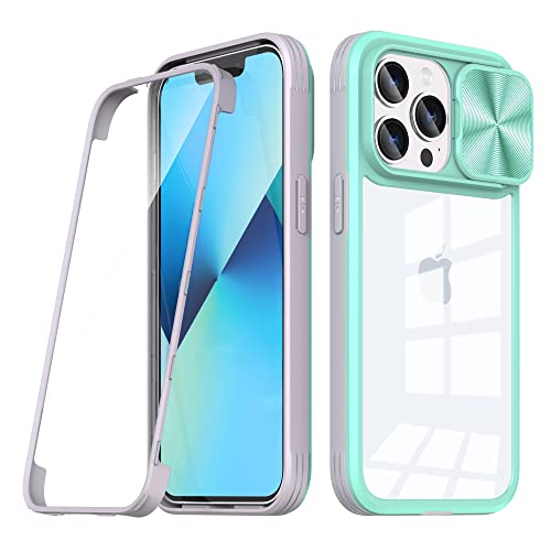 Asuwish Phone Case for iPhone 13 Pro 6.1 inch with Built in Screen Protector and Camera Cover Slide 360 Full Body Slim Clear Bumper Cell Accessories iPhone13Pro 5G i i-Phone i13 iPhone13 13Pro Blue