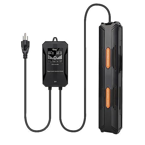 hygger Aquarium Heater, 100W/200W/300W/500W/800W Submersible Fish Tank Heater with Over-Temperature Protection and Automatic Power-Off Fish Heater with Digital Controller for Freshwater and Saltwater