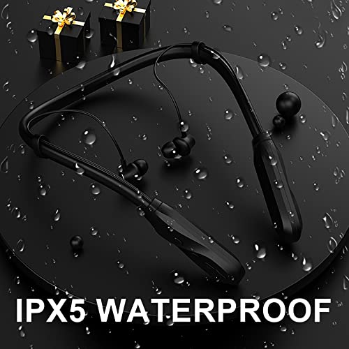 Nepartak Wireless Bluetooth Headphones with 120 Hours Playback, Built-in Mic, in-Ear Design, Stereo Bass, Noise Reduction, Waterproof Sports Neckband Headset