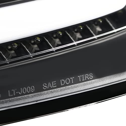 SPEC-D TUNING Black LED Bar Tail Lights Compatible with 2015-2018 Ford Focus SE/ST/Titanium Hatchback, 2016-2018 Ford Focus RS Hatchback, Left + Right Pair Assembly