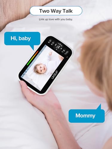 UKSUP Baby Monitor with Camera and Audio- Video Baby Monitor with 960ft Long Range, Remote Pan-Tilt-Zoom, Night Vision, Temperature Sensor, 2-Way Talk, 8 Lullabies, 30-Hour Battery & No WiFi