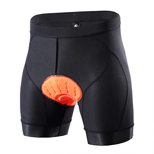Souke Sports Men's Cycling Underwear Shorts 4D Padded Bike Bicycle MTB Liner Shorts with Anti-Slip Leg Grips Black