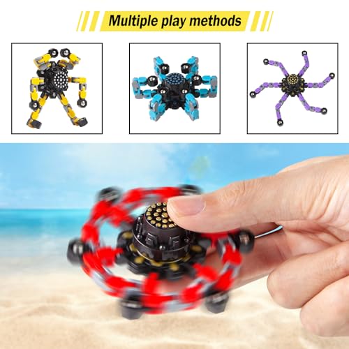 Gokeey Transformable Fidget Spinners 3 Pcs for Kids and Adults Stress Relief Sensory Toys for Boys and Girls Fingertip Gyros for ADHD Autism for Kids