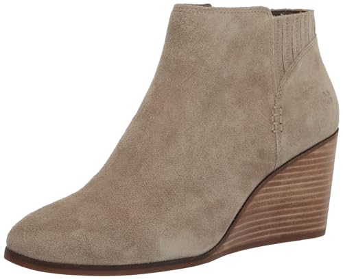 Lucky Brand Women's Zorla Wedge Bootie Ankle Boot, Black Suede, 10