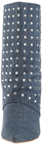 YOKI HARZEN-07 Women's Fold Over Boot With Stones, Denim, 6 M US