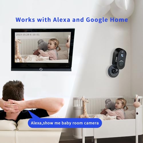 LETSCEE Security Cameras Wireless Outdoor or Indoor,Alexa Cameras for Home Security Outside with Night Vision,2-Way Audio,Motion Detection,SD/Cloud Storage,Motion Zone,IP65 Weatherproof