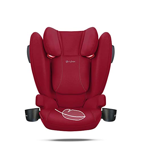 CYBEX Solution B2 fix+ Lux High Back Booster Seat, Lightweight Booster Seat, Secure Latch Installation, Linear Side Impact Protection, Reclining 12-Position Height Adjustable Headrest, Dynamic Red